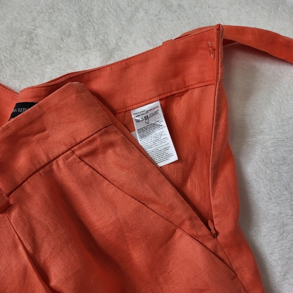 Banana Republic Meridian Linen Pant. Size 14 Petite. Coral Sunset - Picture 14 of 16